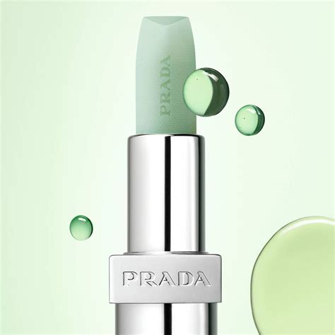 prada green lip balm|prada blushing care lip balm.